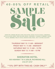 >>> COME TO SAMPLE SALE GUYS