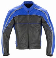 *NEW* Streetz Eclipse Black Leather Jacket - Blue / Black