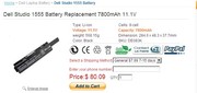 Dell Studio 1555 battery