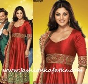 Shilpa Shetty style Red Anarkali - Nach Baliye 5 launch